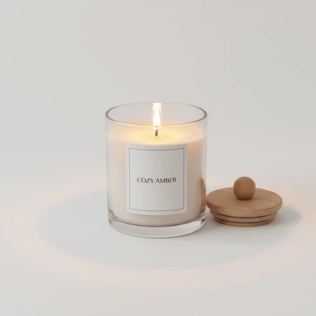Lumânare Parfumată din Soia – Aromă Vanilie & Lemn de Cedru - VizoShop